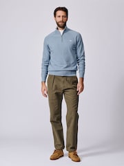 Aubin Blue Bonby Zip Neck Jumper - Image 3 of 7