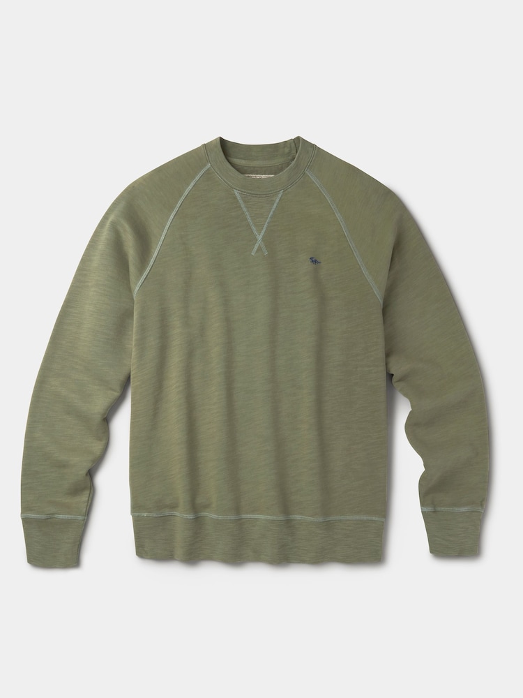 Aubin Green Garsdale Slub Crew Sweat Top - תמונה 5 מתוך 5