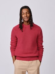 Aubin Pink Martin Ribbed Crew Jumper - Image 1 of 5