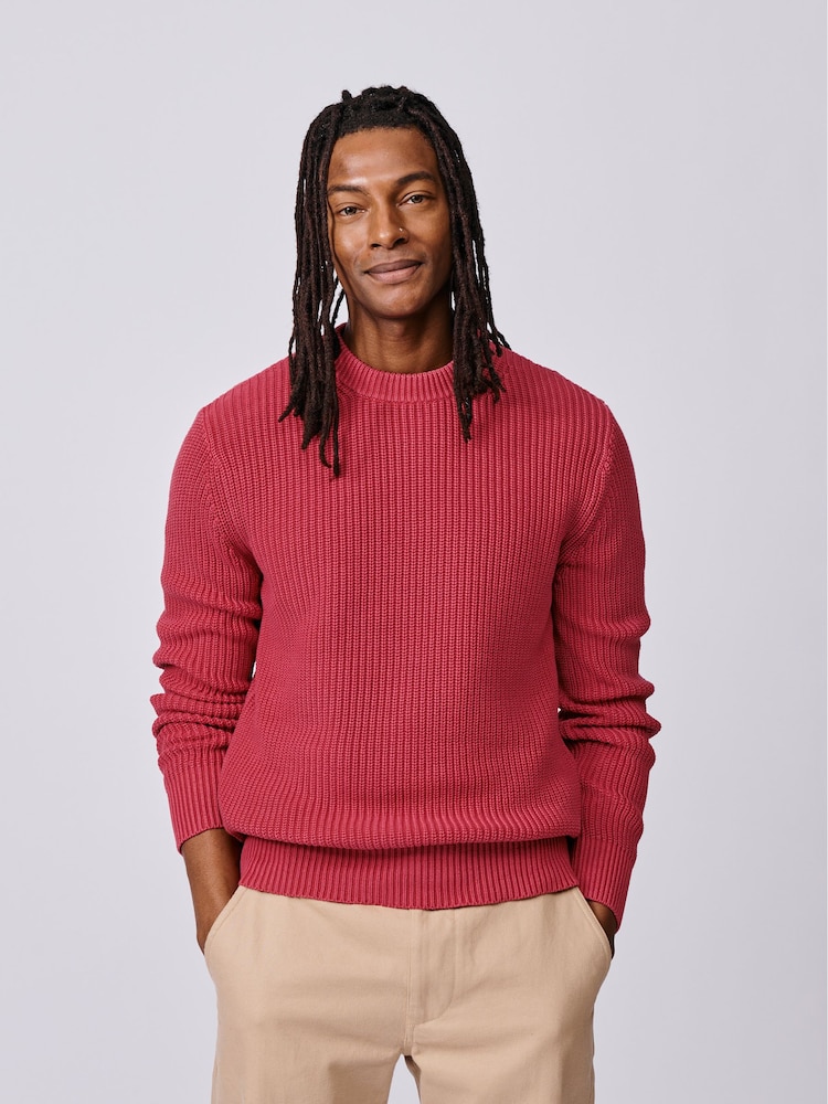 Aubin Pink Martin Ribbed Crew Jumper - Image 1 of 5