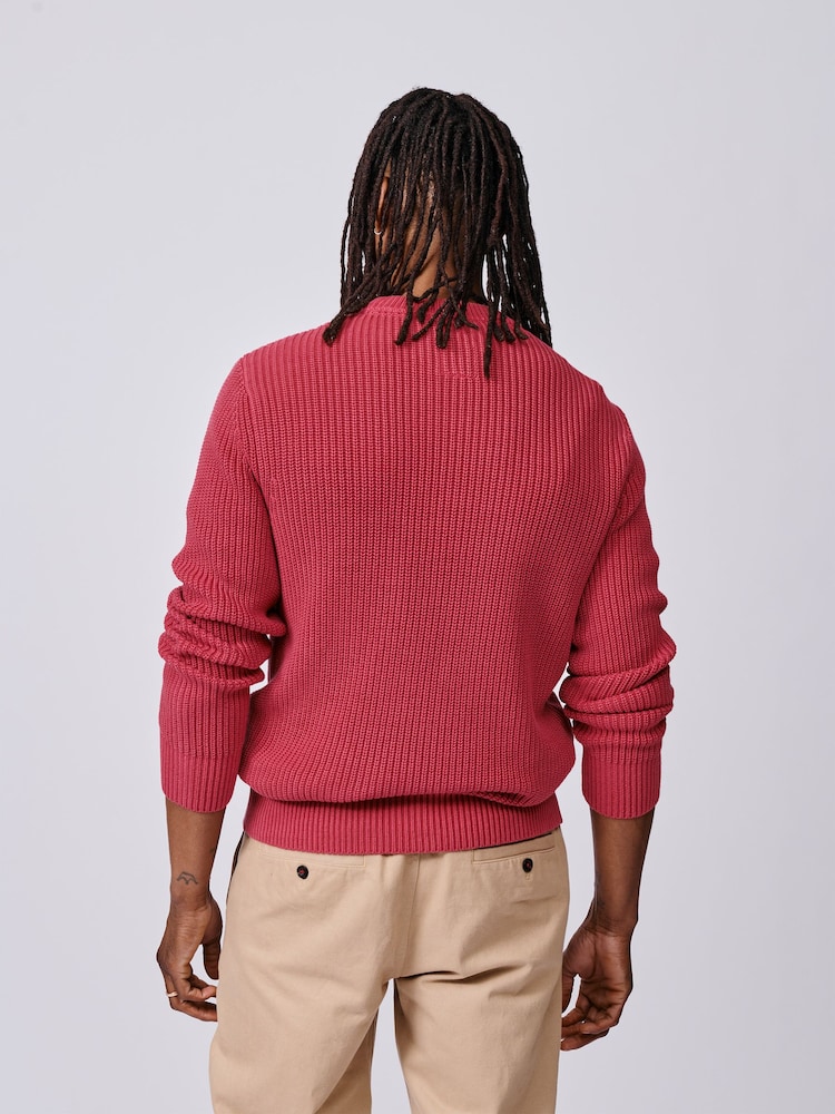 Aubin Pink Martin Ribbed Crew Jumper - Image 2 of 5