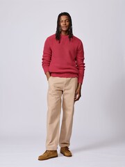 Aubin Pink Martin Ribbed Crew Jumper - Image 3 of 5