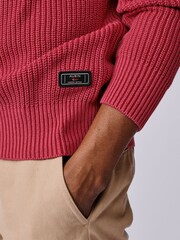 Aubin Pink Martin Ribbed Crew Jumper - Image 4 of 5