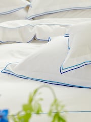 Designers Guild Cobalt Blue Astor 400 Thread Count Duvet Cover and Pillowcase Set - Image 3 of 5