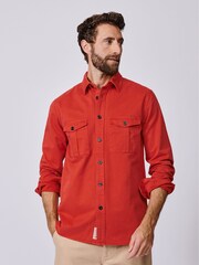 Aubin Red Cole Twill Overshirt - Image 1 of 5