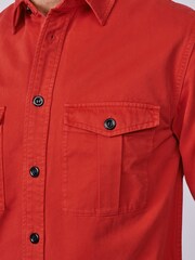 Aubin Red Cole Twill Overshirt - Image 3 of 5