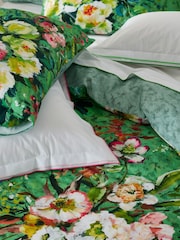 Designers Guild Emerald Green Margaretta 200 Thread Count Duvet Cover and Pillowcase Set - Image 5 of 8