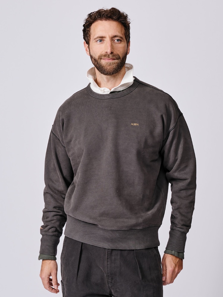 Aubin Brandon Crew Neck Black Sweat Top - Image 1 of 7