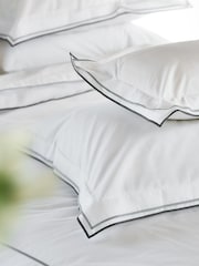 Designers Guild Set of 2 Silver And Slate Astor 400 Thread Count Pillowcases - Image 1 of 3