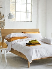 Designers Guild Set of 2 Saffron Yellow Astor 400 Thread Count Pillowcases - Image 3 of 4