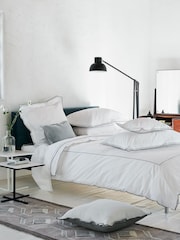 Designers Guild Silver And Slate Astor 400 Thread Count Flat Sheet - Image 1 of 3