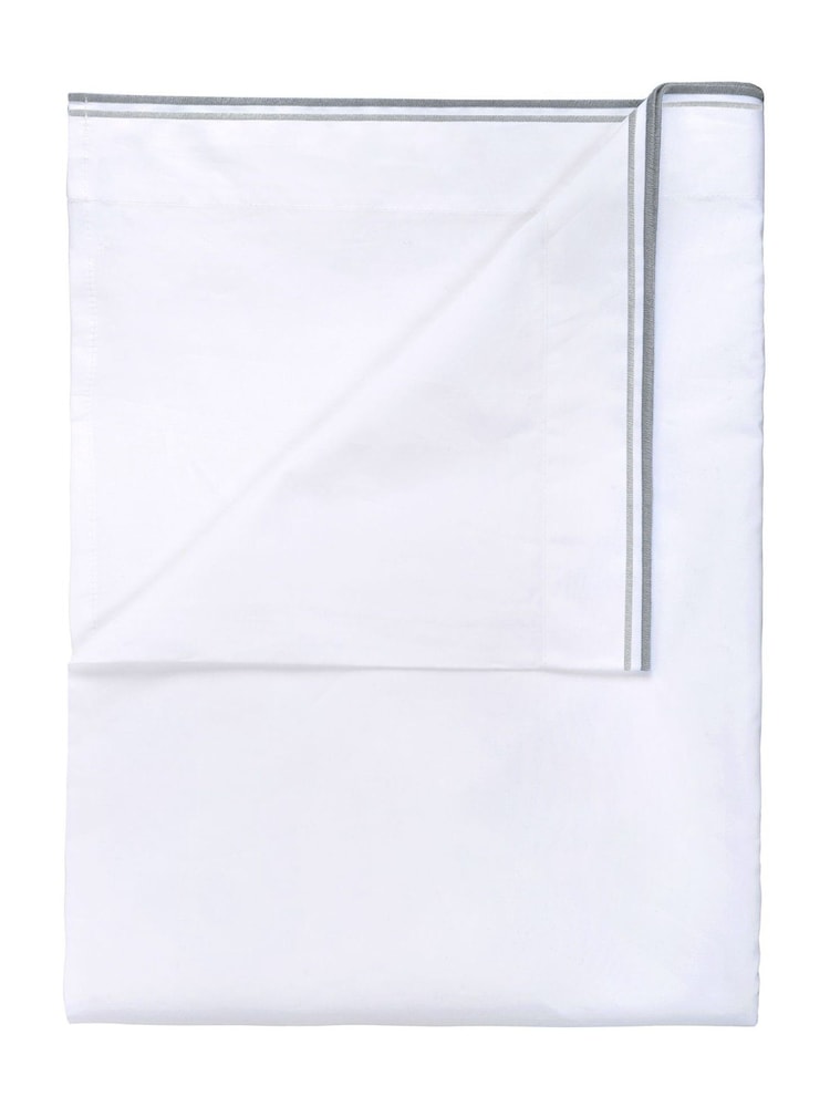 Designers Guild Silver And Slate Astor 400 Thread Count Flat Sheet - Image 3 of 3 Designers Guild Silver And Slate Astor 400 Thread Count Flat Sheet - Image 3 of 3