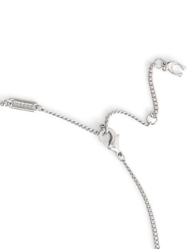 COACH Silver Signature Tea Rose Strand Necklace - Image 3 of 3