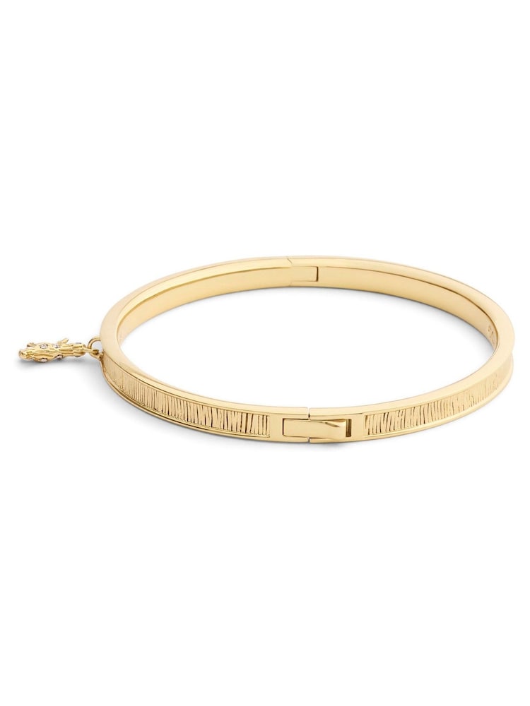 COACH Gold Tone Signature Rexy Charm Bangle Bracelet - Image 2 of 5