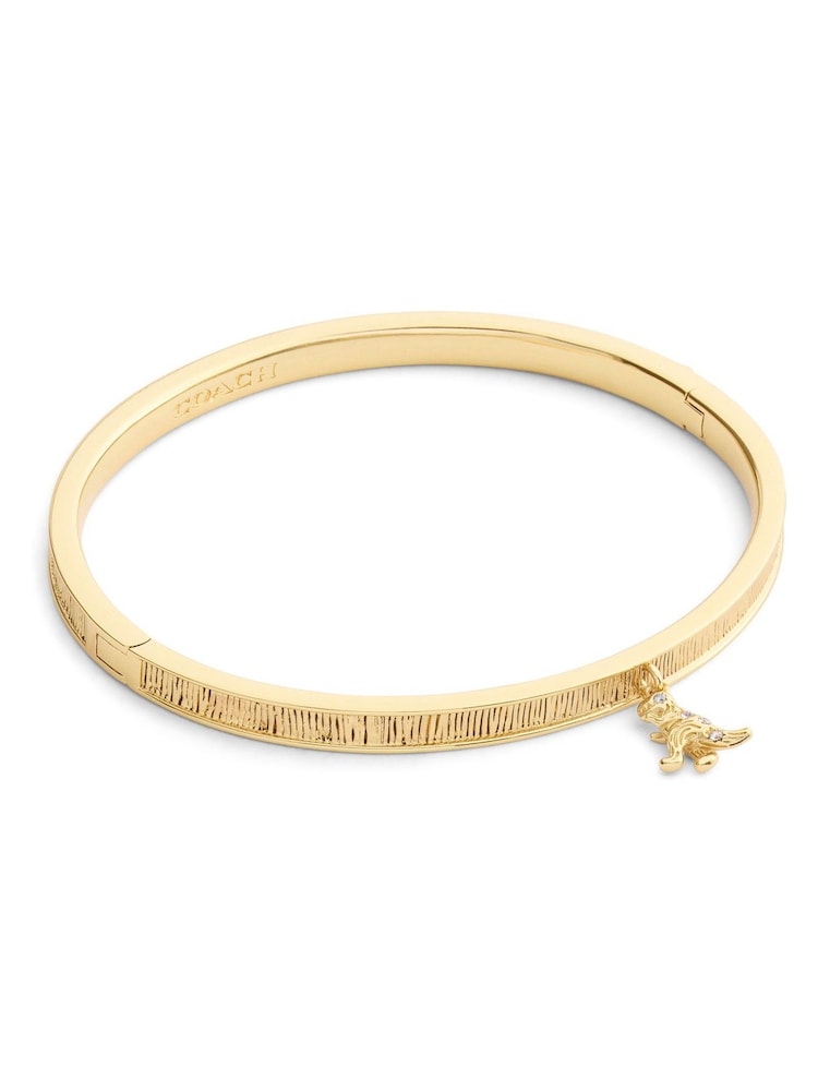 COACH Gold Tone Signature Rexy Charm Bangle Bracelet - Image 5 of 5