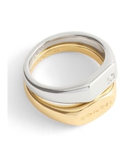 COACH Gold Tone Signature Signet Duo Ring Set - Image 3 of 3