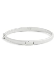COACH Silver Tone Signature C Bangle Boxed Bracelet - Image 4 of 9