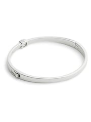 COACH Silver Tone Signature C Bangle Boxed Bracelet - Image 6 of 9