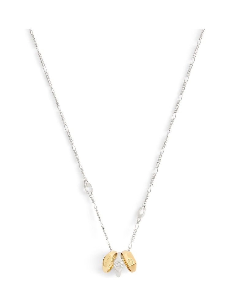 COACH Gold Tone Signature Signet Rondelle Pendant Necklace - Image 2 of 3