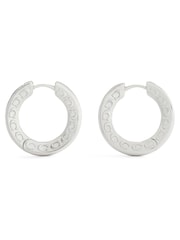 COACH Silver Tone Signature C Small Hoop Earrings - Image 1 of 3