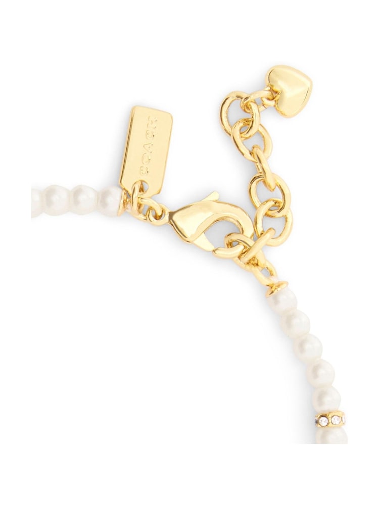 COACH Gold Tone Signature Cat Charm Pearl Strand Bracelet - Image 5 of 5 COACH Gold Tone Signature Cat Charm Pearl Strand Bracelet - Image 5 of 5
