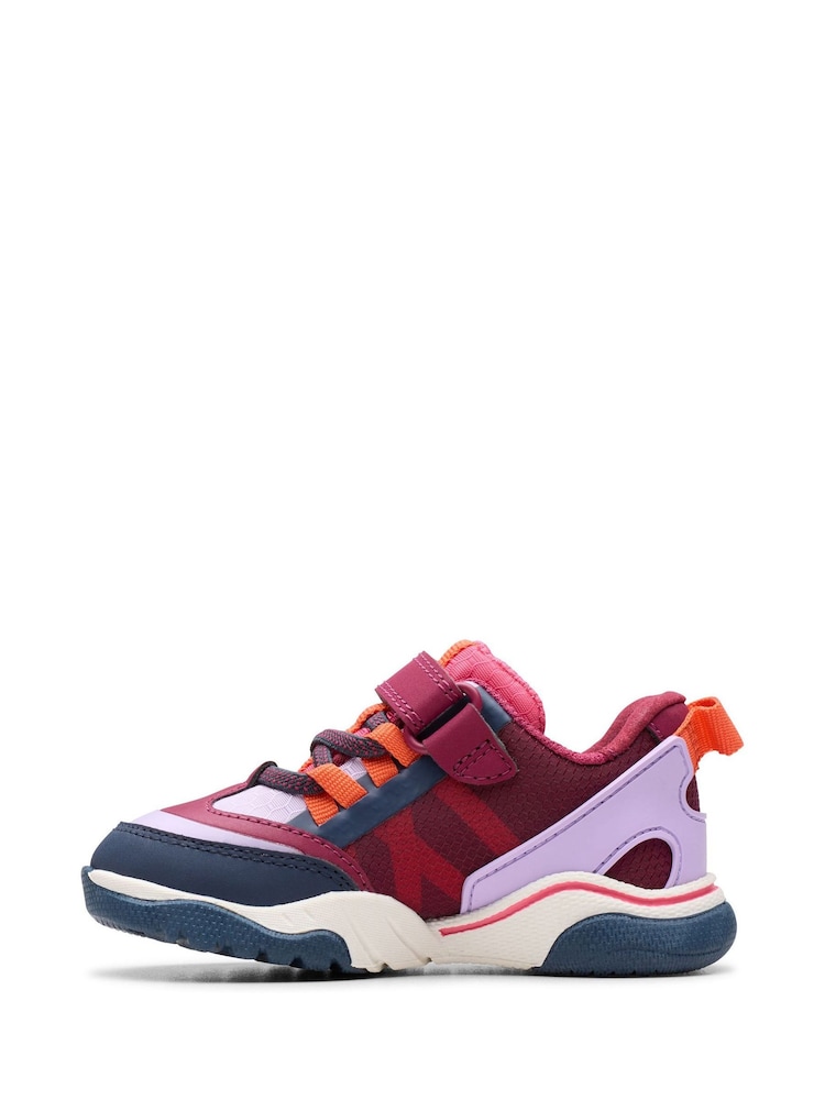 Clarks Red Feather Track Toddler Trainers - Image 2 of 6