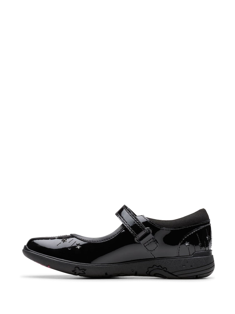 Clarks Black Relda Wish Kids Shoes - Image 2 of 6