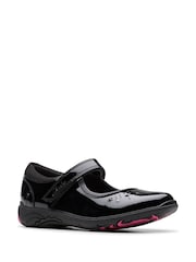 Clarks Black Relda Wish Kids Shoes - Image 3 of 6