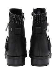 Lotus Black Zip-Up Mid Calf Boots - Image 3 of 4