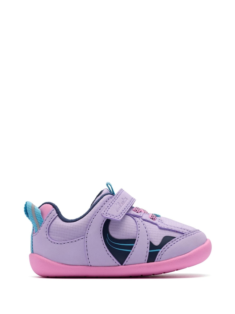 Clarks Purple Pre Walker Hero Toddler Shoes - Image 1 of 6