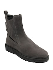 Lotus Grey Suede Zip-Up Ankle Boots - Image 1 of 4