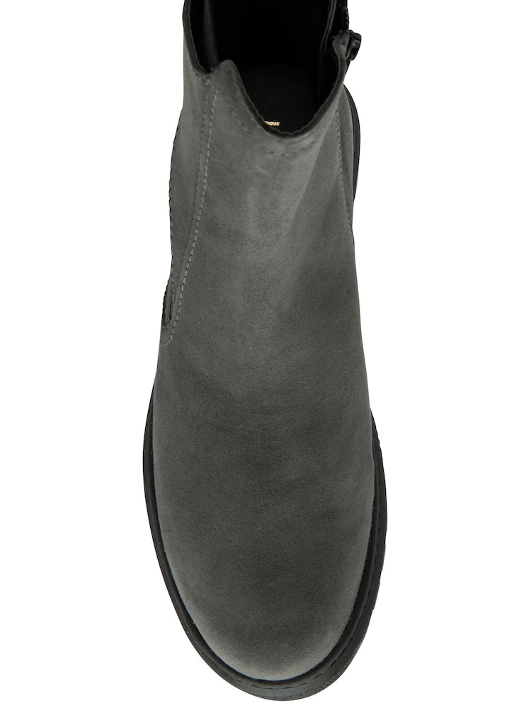Lotus Grey Suede Zip-Up Ankle Boots - Image 4 of 4