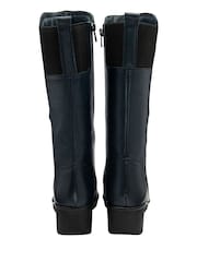 Lotus Blue Leather Wedge Boots - Image 3 of 4