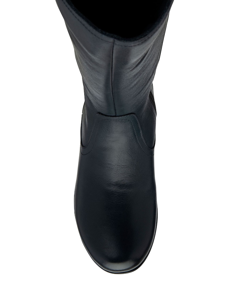 Lotus Blue Leather Wedge Boots - Image 4 of 4