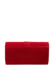 Lotus Red Clutch Bag with Chain - Image 2 of 4