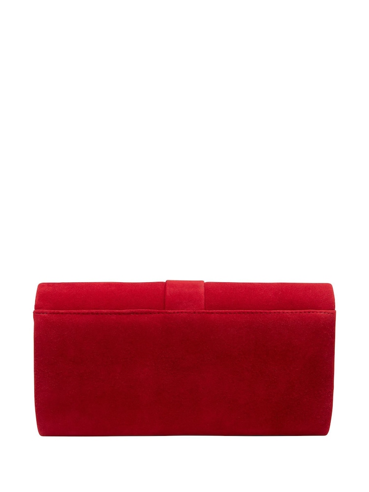 Lotus Red Clutch Bag with Chain - Image 2 of 4