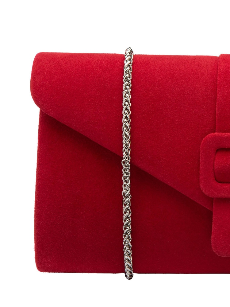 Lotus Red Clutch Bag with Chain - Image 4 of 4