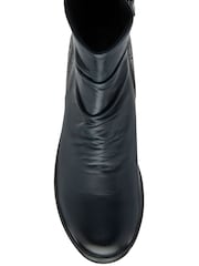Lotus Blue Leather Wedge Ankle Boots - Image 3 of 4