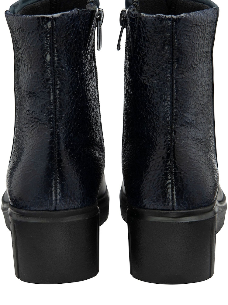 Lotus Blue Leather Wedge Ankle Boots - Image 4 of 4 Lotus Blue Leather Wedge Ankle Boots - Image 4 of 4