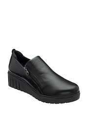 Lotus Leather Wedge Shoes - صورة 1 من 4