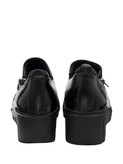 Lotus Leather Wedge Shoes - صورة 4 من 4