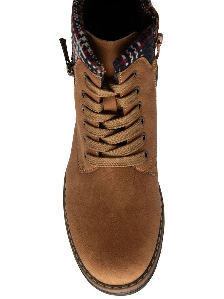 Lotus Brown Textile Ankle Boots - Image 4 of 4