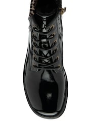 Lotus Black Patent Ankle Boots - Image 4 of 4