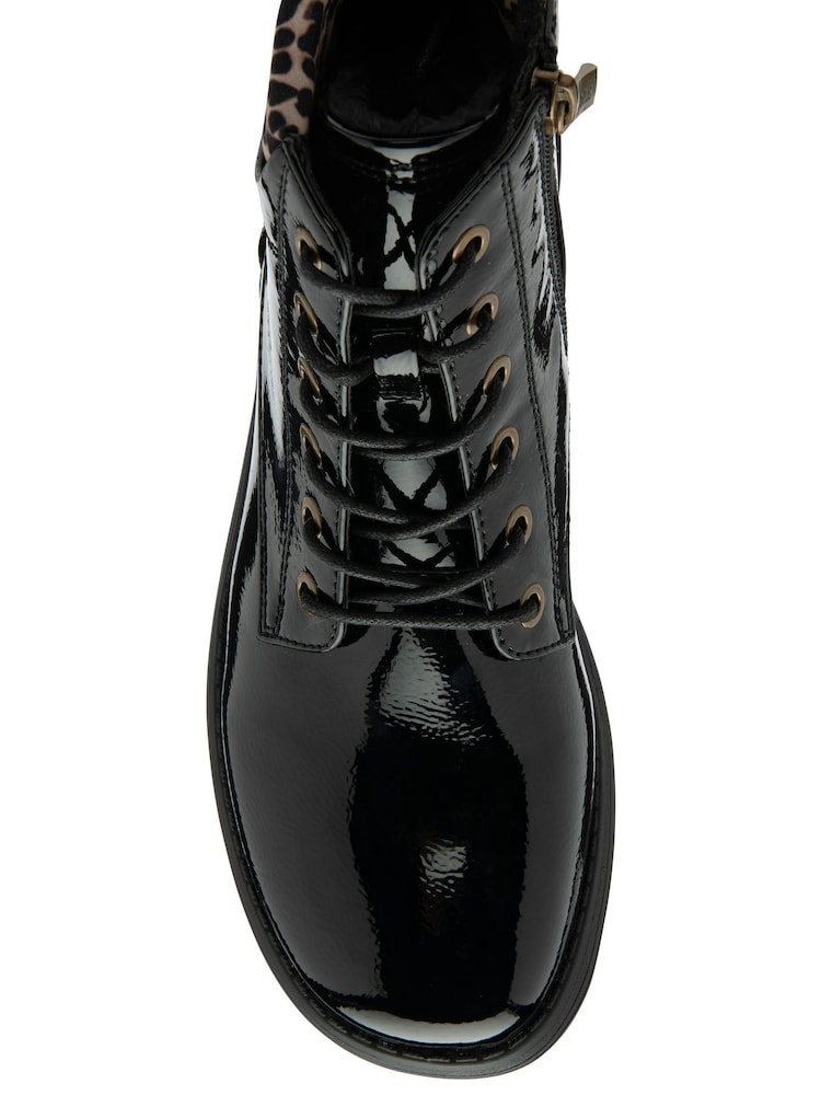 Lotus Black Patent Ankle Boots - Image 4 of 4