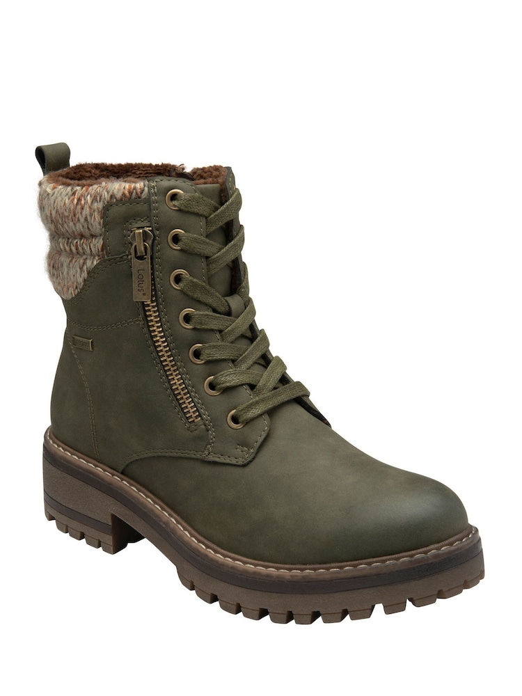 Botas de cano curto impermeáveis com zíper Lotus - Imagem 1 de 4