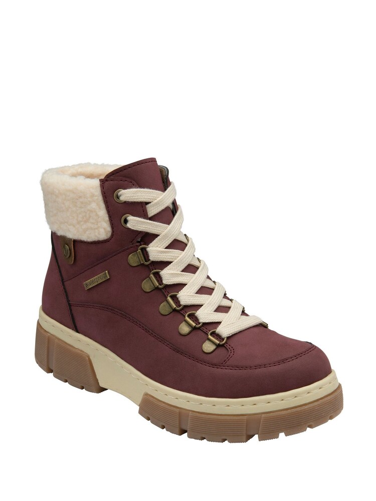 Lotus Red Waterproof Zip-Up Ankle Boots - Image 1 of 4