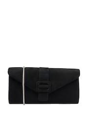 Lotus Black Clutch Bag with Chain - Image 1 of 4