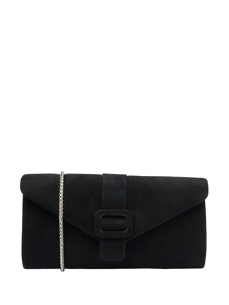 Lotus Black Clutch Bag with Chain - Image 1 of 4