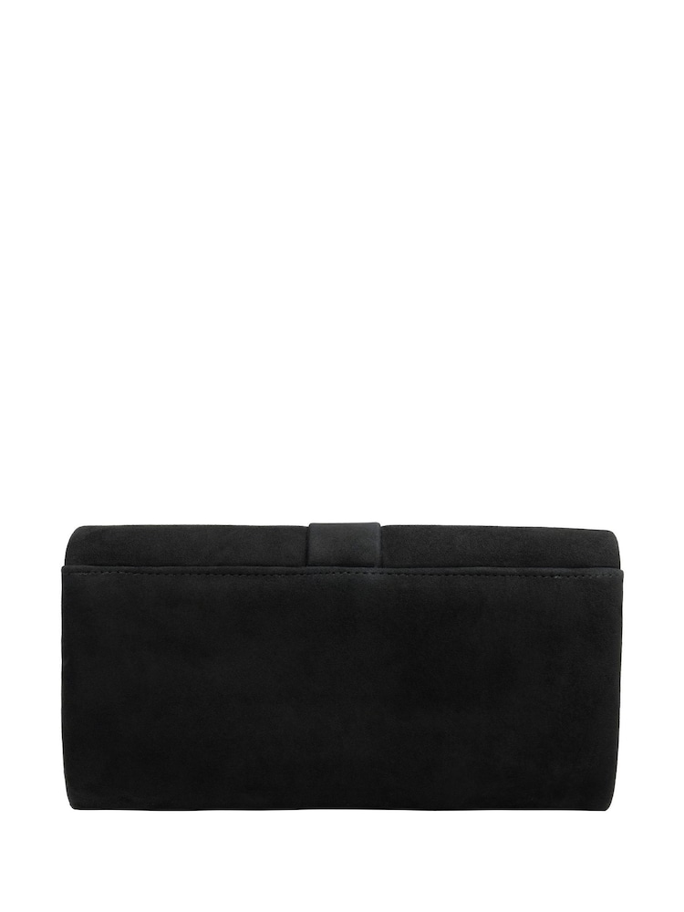 Lotus Black Clutch Bag with Chain - Image 2 of 4