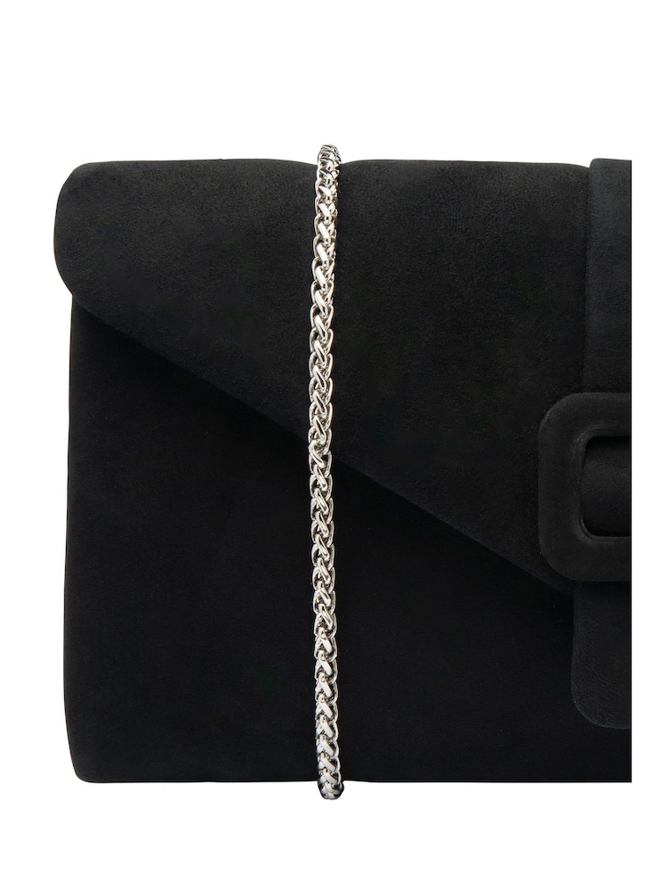 Lotus Black Clutch Bag with Chain - Image 4 of 4